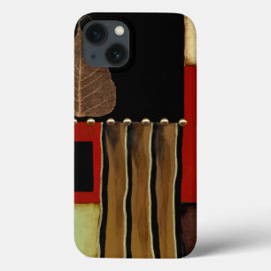 Coque Case-Mate iPhone Tableau à panneaux multicolores avec feuille Brown
