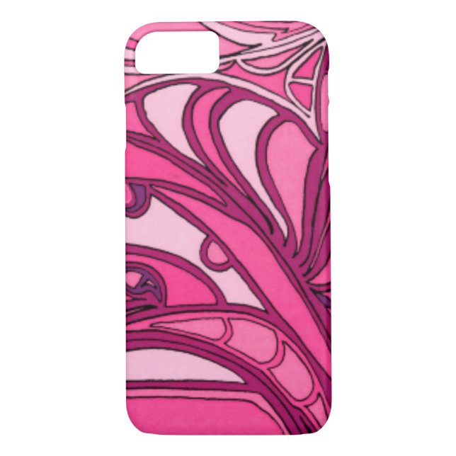 Coques Case-Mate iPhone Tableau Abstrait à panneau rose (Dos)