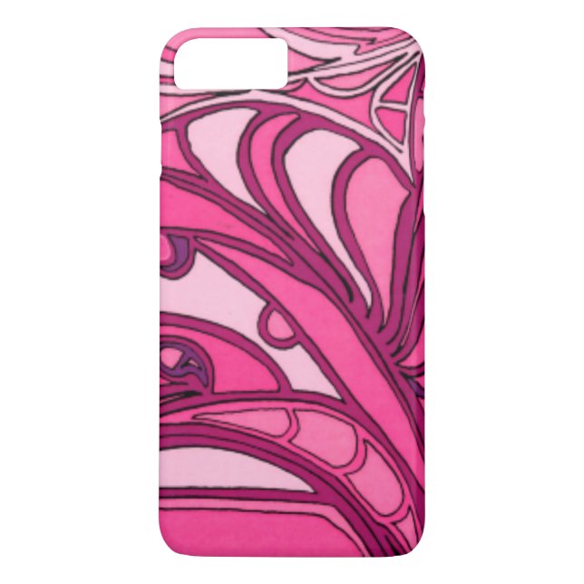 Coques Case-Mate iPhone Tableau Abstrait à panneau rose (Dos)