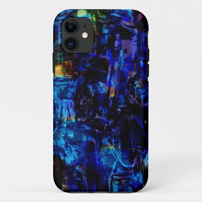 Coques Case-Mate iPhone Tableau abstrait bleu 2 (Dos)