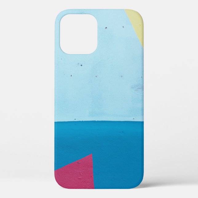 Coques Case-Mate iPhone Tableau abstrait bleu, rouge, rose et jaune (Verso)