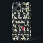 iPhone 13 Case Tableau alphabétique de Norman Wyatt<br><div class="desc">Si vous aimez passer des examens de vision,  ce tableau est pour vous ! La lettre de l'alphabet anglais s'impose l'une sur l'autre,  les obscurcissant presque dans ce tableau de Norman Wyatt. La lettre Y se distingue grâce à sa coloration rose.</div>