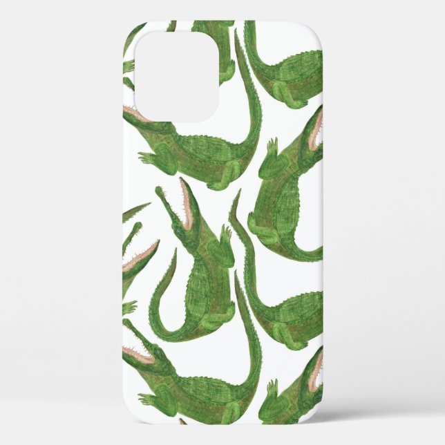 Coques Case-Mate iPhone Tableau d'aquarelle blanc crocodile (Verso)