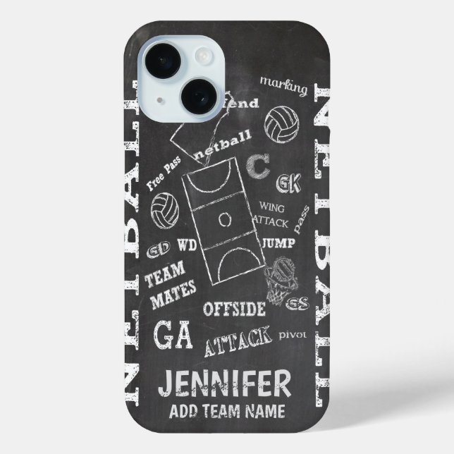 Coques Case-Mate iPhone Tableau de bord de netball personnalisé (Verso)