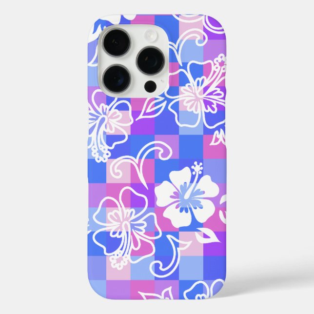 Coques Case-Mate iPhone Tableau de contrôle Hibiscus Hawaiian Floral Viole (Verso)