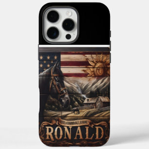Coque iPhone 16 Pro Max Tableau du ranch américain du cheval