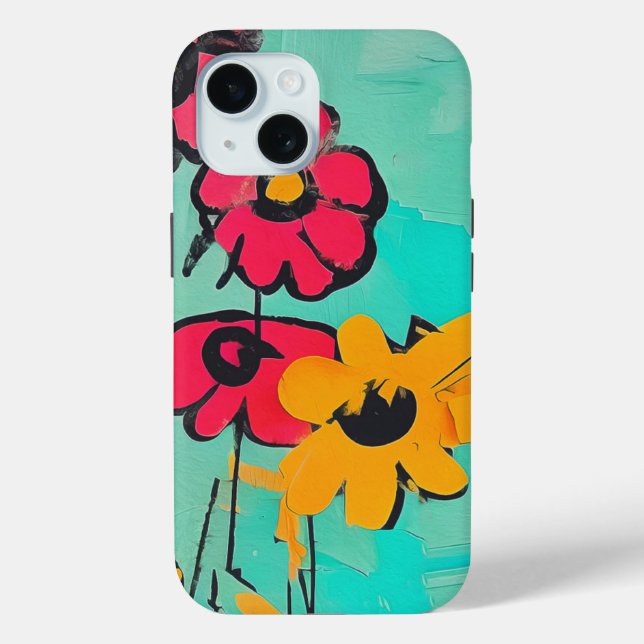 Coques Case-Mate iPhone Tableau Floral contemporain (Verso)