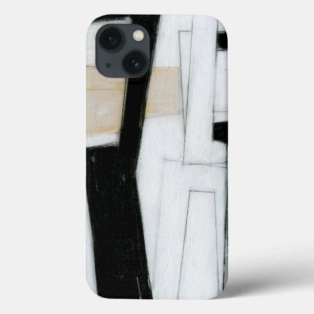 Coques Case-Mate iPhone Tableau noir et blanc Abstrait (Verso)