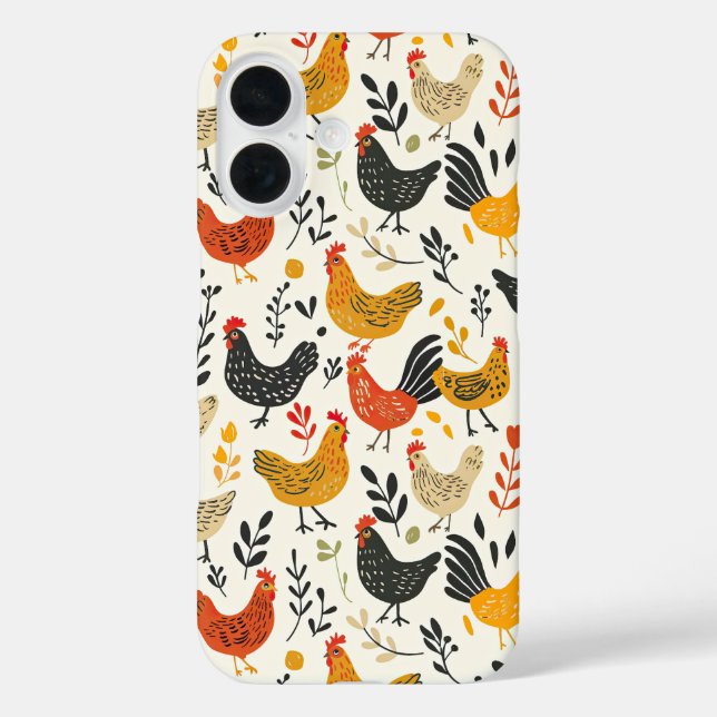 Coques Case-Mate iPhone Tableaux et poulets Illustration simple Imprimer (Verso)