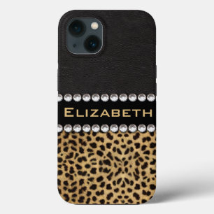 Case-Mate iPhone Case Tache de léopard strass diamants monogramme