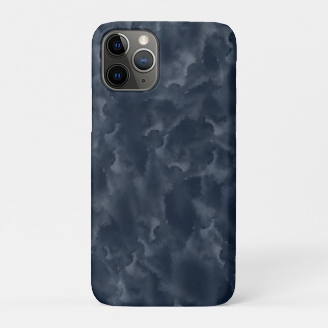 Coques Case-Mate iPhone Tache de peinture aquarelle abstraite bleu marine  (Dos)