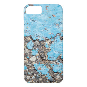 Coque iPhone 8/7 tache de peinture turquoise sur asphalte