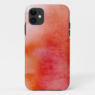 Coques Pour iPhone Tache rouge, peint à la main abstrait d'aquarelle