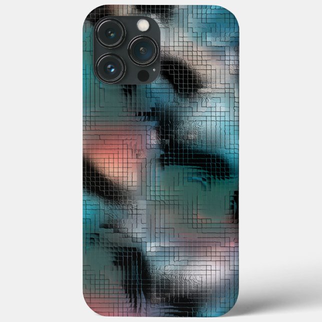 Coques Case-Mate iPhone Taches cyanes foncées rustiques en effet mosaïque  (Verso)