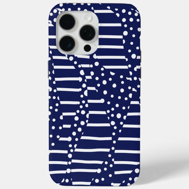 Coques Case-Mate iPhone Taches et Rayures 2 - Bleu et Blanc (Verso)