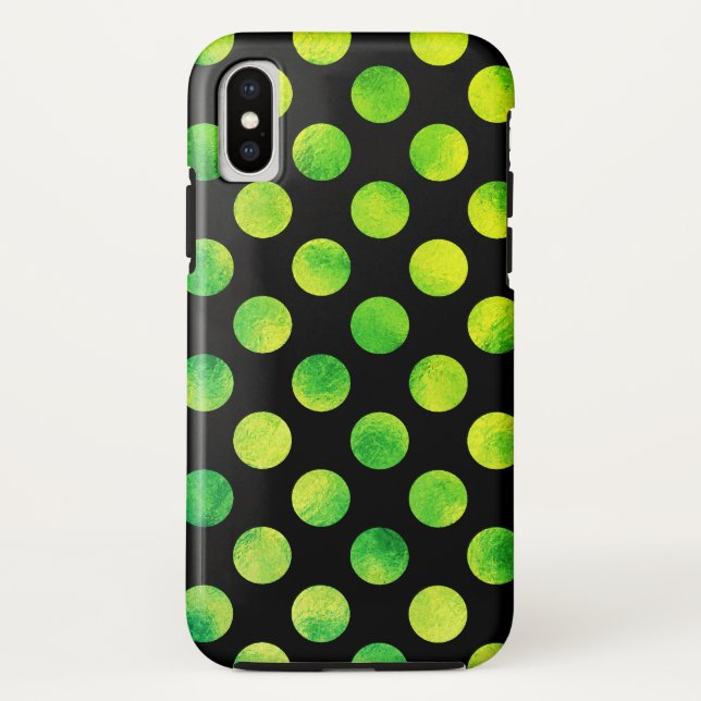 Coques Case-Mate iPhone Taches vertes à pois fade (Dos)