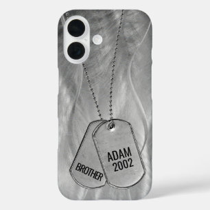 Coque Pour iPhone 16 Tags de chien militaire Métal Abstrait