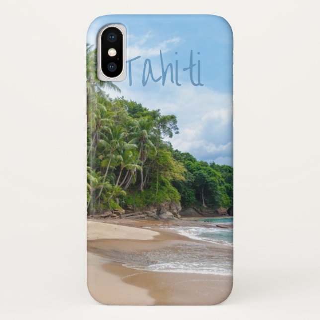Coques Case-Mate iPhone Tahiti Sand Beach Ciel bleu Palmiers (Dos)