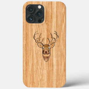 Case-Mate iPhone Case Tail blanche Tête de cerf Blond Grain de bois