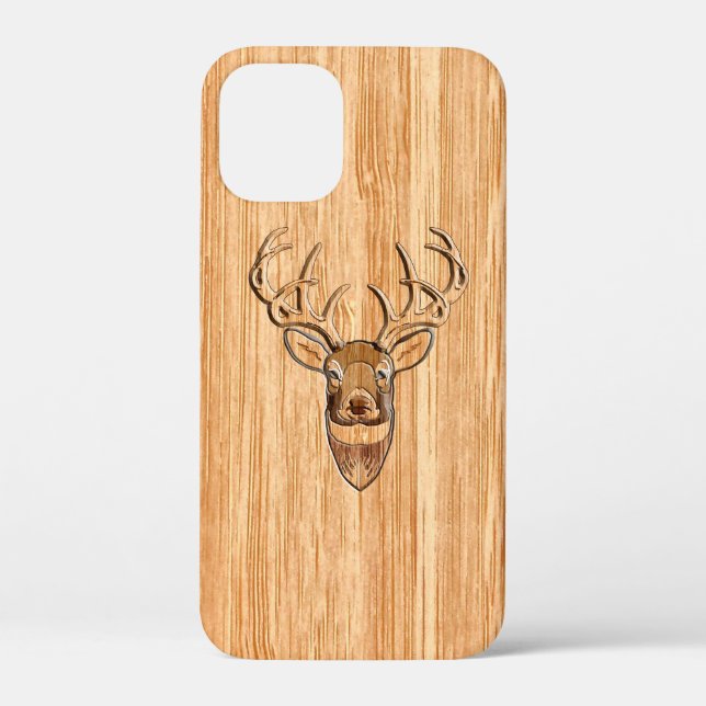 Coques Case-Mate iPhone Tail blanche Tête de cerf clair Graisse de bois (Verso)