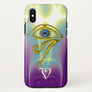 Coques Pour iPhone TALISMAN BLEU MONOGRAMME Bleu sarcelle, blanc vio