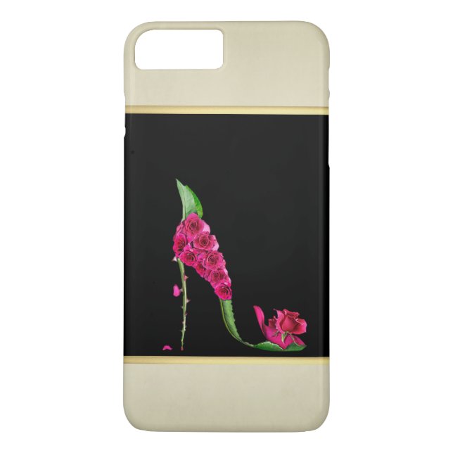 Coques Case-Mate iPhone Talons Fleur Élégants Modernes Féminins, Noir, Crè (Dos)