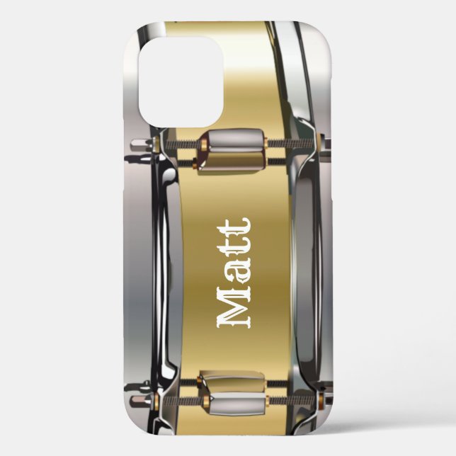 Coques Case-Mate iPhone Tambour à pignon doré personnalisé (Verso)
