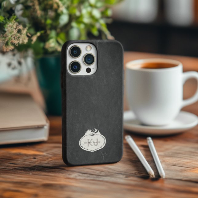 Coques Case-Mate iPhone Tampon de la nature à monogramme | Nom personnalis (Créateur téléchargé)