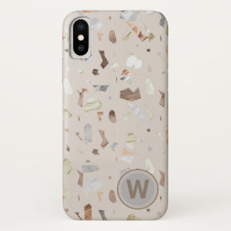 Case-Mate iPhone Case Tan Italien Terrazzo Carrelage Monogramme