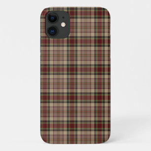 Coques Pour iPhone Tan, rouge et vert plaid