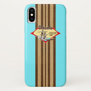 Case-Mate iPhone Case Tandem Surf Hawaiian Faux Wood Aqua Surfboard