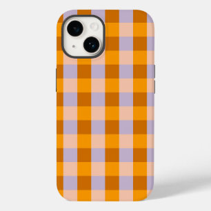 Coque Case-Mate iPhone Tangérine et lavande en vichy chèques