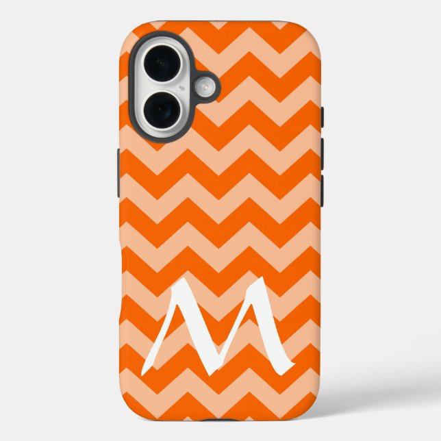 Coques Case-Mate iPhone Tangerine Marocaine Moods Chevrons avec Monogramme (Verso)