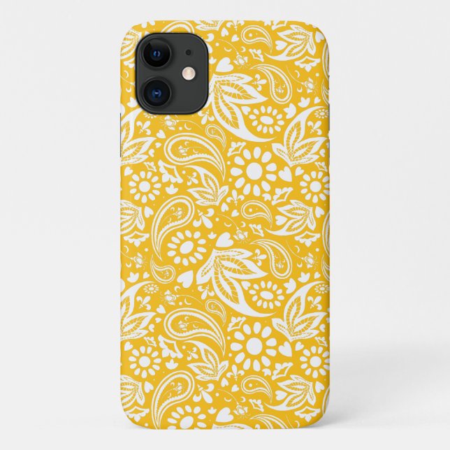Coques Case-Mate iPhone Tangerine Orange Blanc Boho Paisley Motif (Dos)