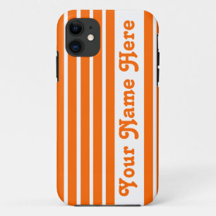 Coques Pour iPhone Tangerine Safari Stripe avec le nom