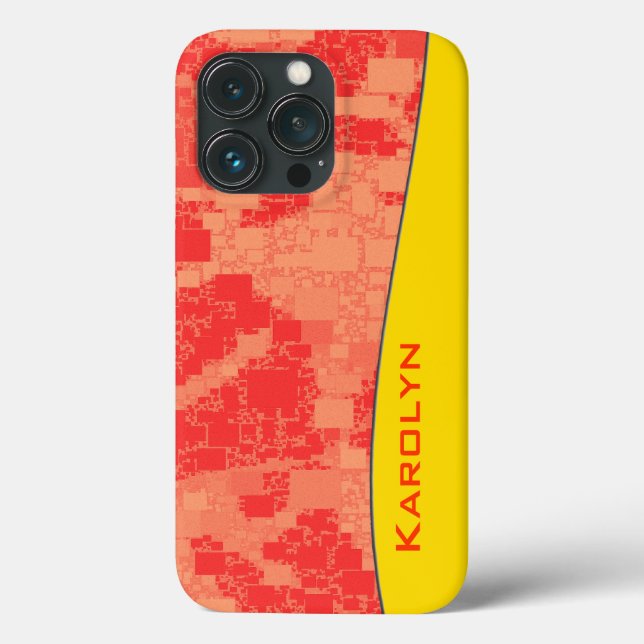 Coques Case-Mate iPhone Tangerine Zeal Tiled Artwork (Verso)