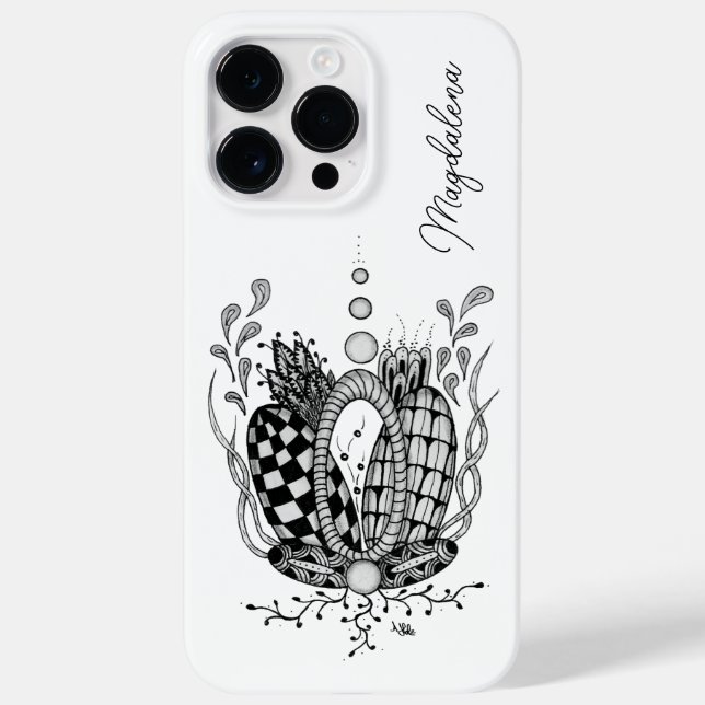 Coques Case-Mate iPhone Tangle Art : Dessin floral, Ovale -  (Verso)