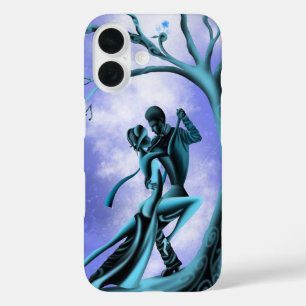 Coque Pour iPhone 16 Tango sur la Lune : Danse romantique sous les étoi