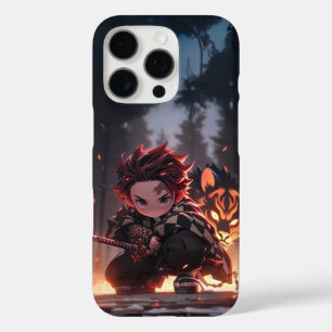 Coque iPhone 16 Pro Tanjiro Kamado Tueur de Démons Chibi