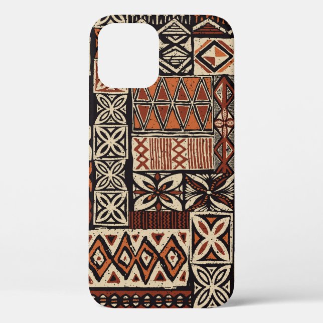 Coques Case-Mate iPhone Tapa hawaïen : Patchwork tribal (Verso)