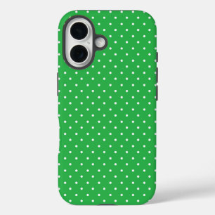 Coque Pour iPhone 16 Tapis de protection motif pois blancs sur fond jau