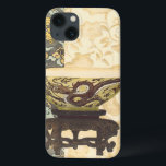 Coque Case-Mate iPhone Tapisserie asiatique avec bol et design dragon<br><div class="desc">Une création Vision Studios,  cette peinture de style tapisserie asiatique décorative présente un charmant bol avec un grand design de dragon. Le bol est dressé contre un arrière - plan crème à imprimé floral. Donnez-le comme cadeau,  ou achetez-le pour vous-même!</div>