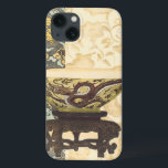 Coque Case-Mate iPhone Tapisserie asiatique avec bol et design dragon<br><div class="desc">Une création Vision Studios,  cette peinture de style tapisserie asiatique décorative présente un charmant bol avec un grand design de dragon. Le bol est dressé contre un arrière - plan crème à imprimé floral. Donnez-le comme cadeau,  ou achetez-le pour vous-même!</div>