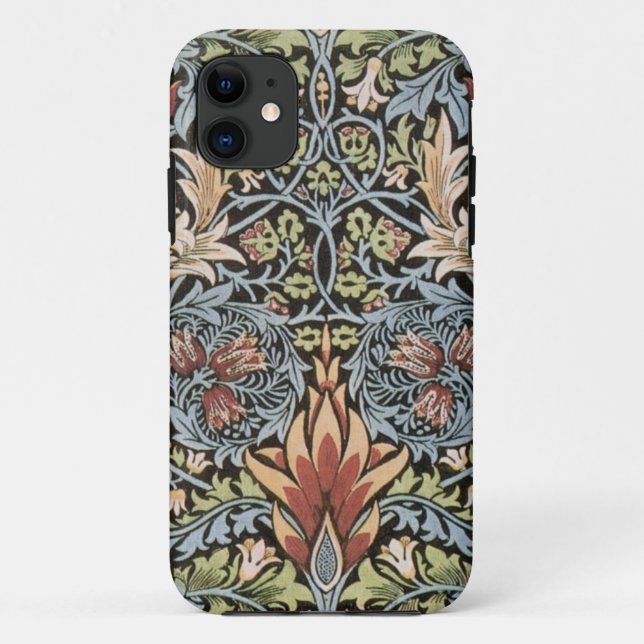 Coques Case-Mate iPhone Tapisserie de William Morris de vert bleu (Dos)