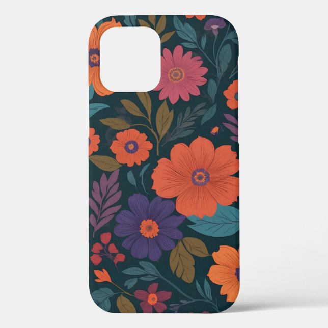 Coques Case-Mate iPhone Tapisserie florale dynamique (Verso)