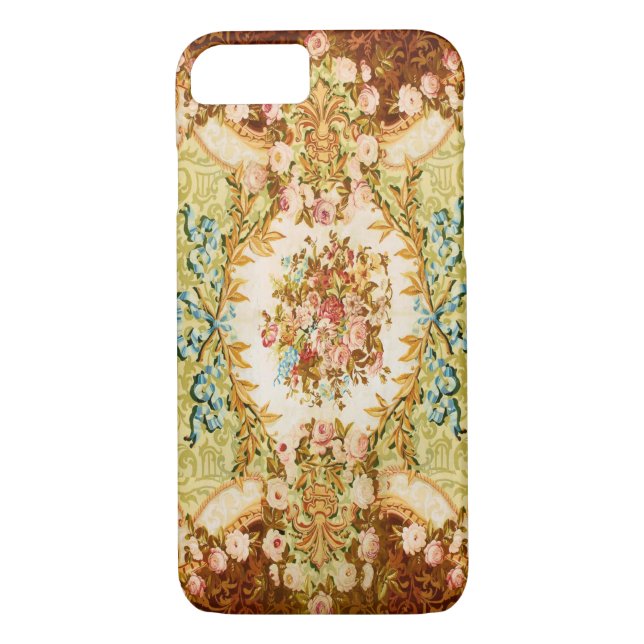 Coques Case-Mate iPhone tapisserie rose à fleurs baroque victorienne (Dos)