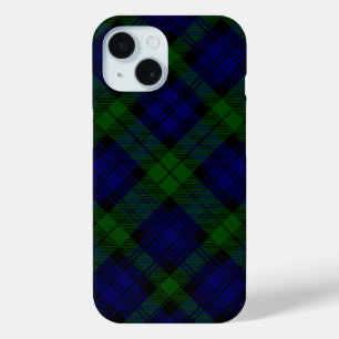 Coque Case-Mate iPhone Tartan Black Watch bleu vert carreaux