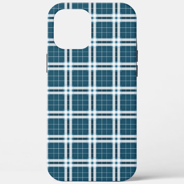 Coques Case-Mate iPhone Tartan bleu et blanc (Verso)