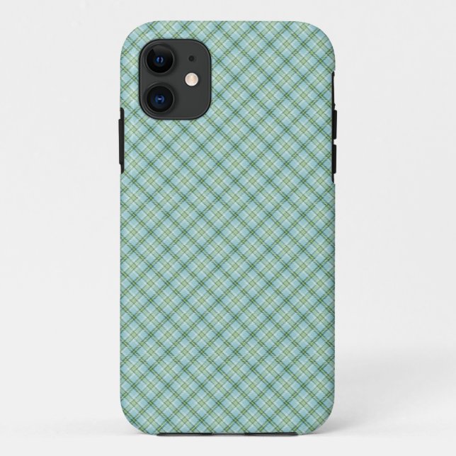 Coques Case-Mate iPhone Tartan bleu vert (Dos)