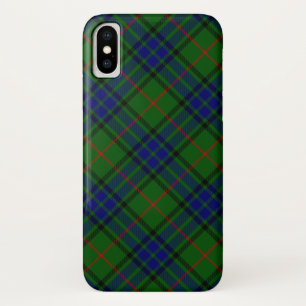 Coque iPhone X tartan bleu vert à carreaux Lauder